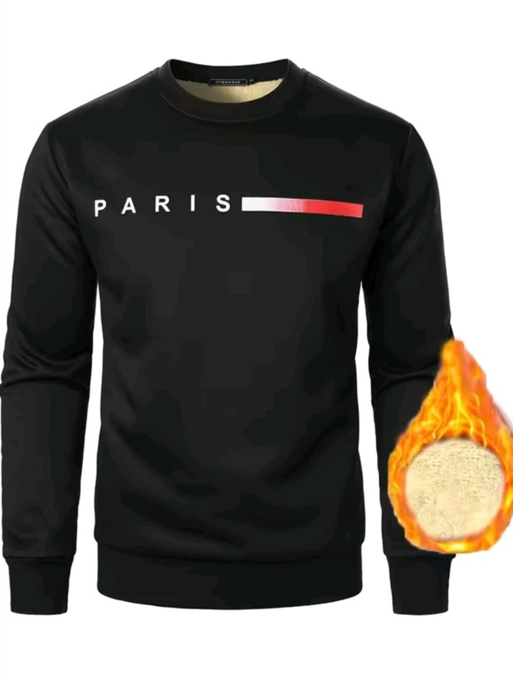 Men's Cashmere Round Neck Winter Thick Long Sleeve Shirt